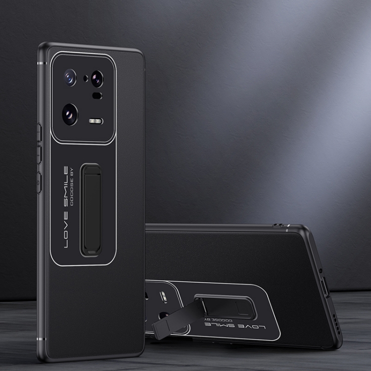 

For Xiaomi 13 Frosted Holder Phone Case(Matte Black)