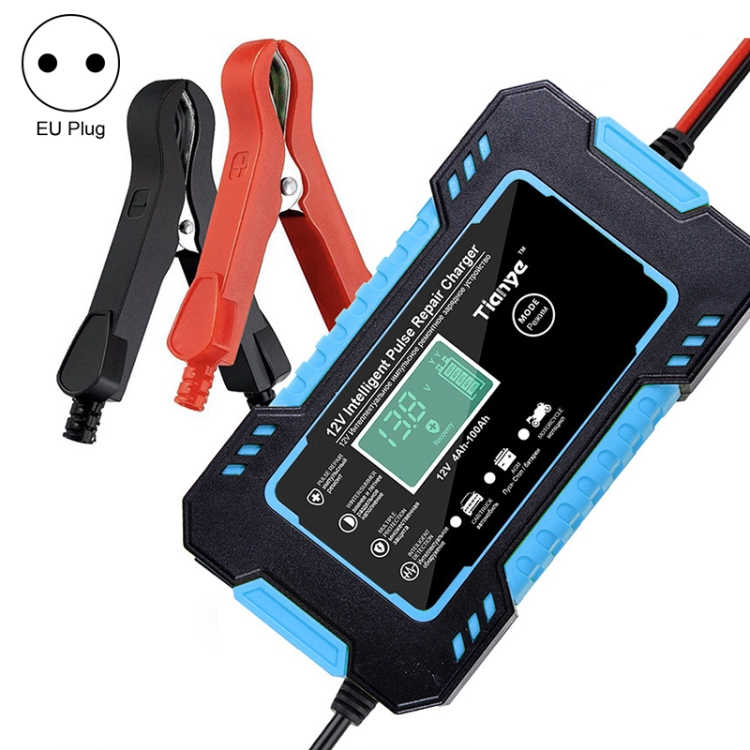 

Motorcycle / Car Battery Smart Charger with LCD Creen, Plug Type:EU Plug(Blue)