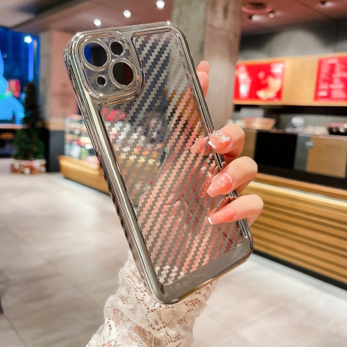 

For iPhone 11 Electroplated Carbon Fiber Texture Phone Case(Grey)