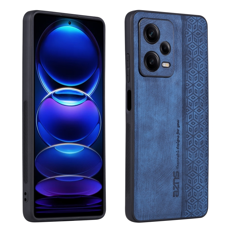 

For Xiaomi Redmi Note 12 Pro+ China AZNS 3D Embossed Skin Feel Phone Case(Sapphire Blue)