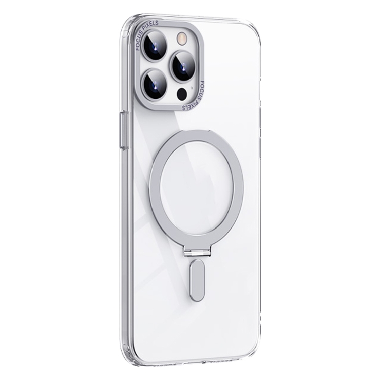

For iPhone 13 Pro Skin Feel MagSafe Shockproof Phone Case with Holder(White)