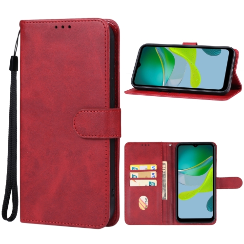 

For Motorola Moto E13 Leather Phone Case(Red)