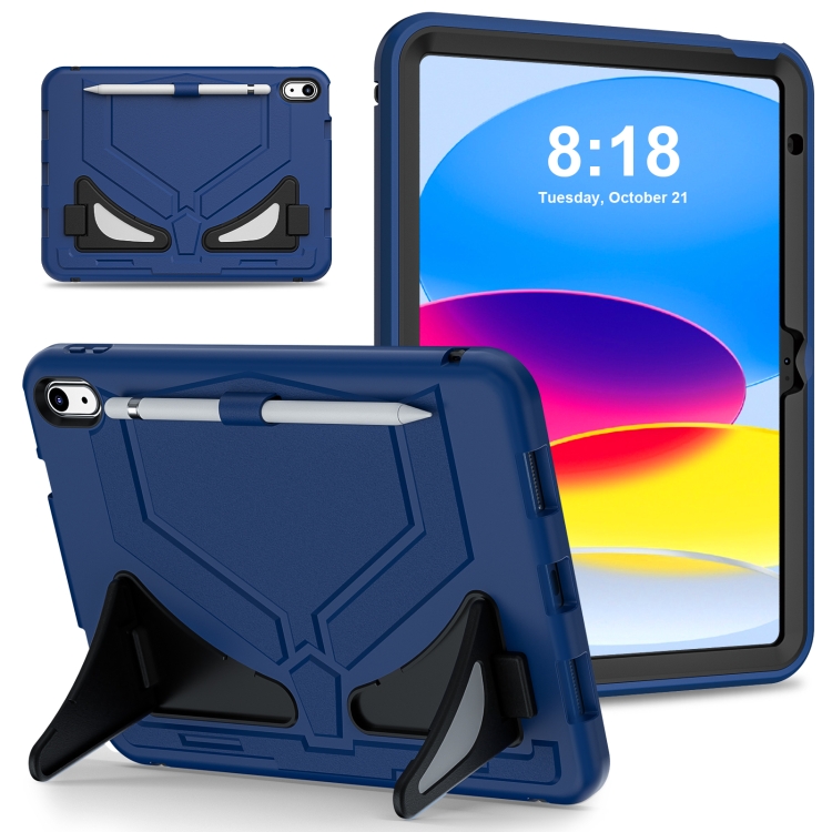 

For iPad 10th Gen 10.9 2022 Silicone + PC Shockproof Protective Tablet Case(Navy Blue+Black)