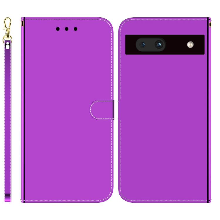 

For Google Pixel 7a Imitated Mirror Surface Flip Leather Phone Case(Purple)