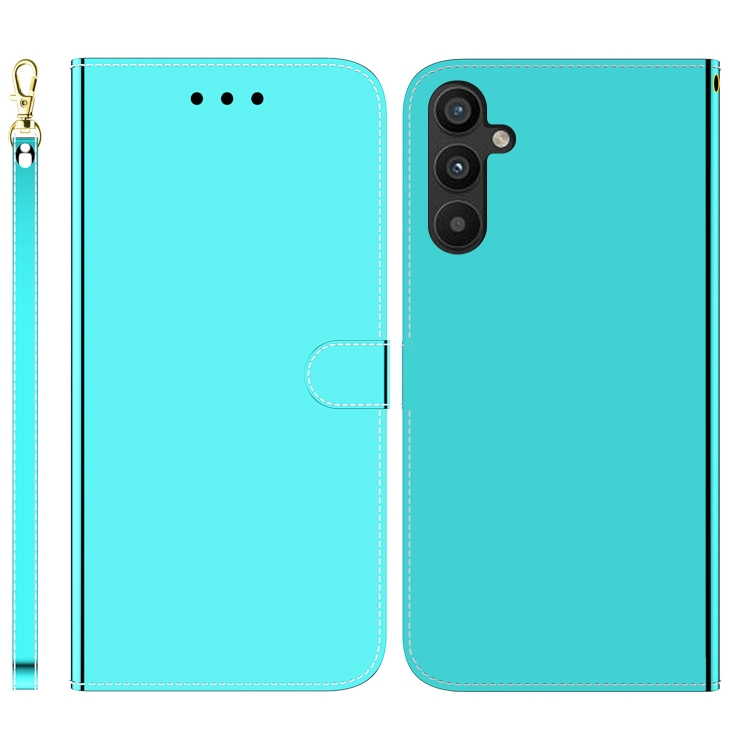 

For Samsung Galaxy A34 5G Imitated Mirror Surface Flip Leather Phone Case(Mint Green)