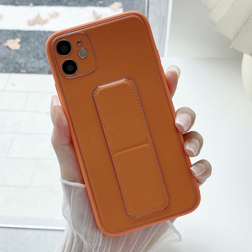 

For iPhone 11 Pro Max Electroplated Wrist Holder Phone Case(Brown)