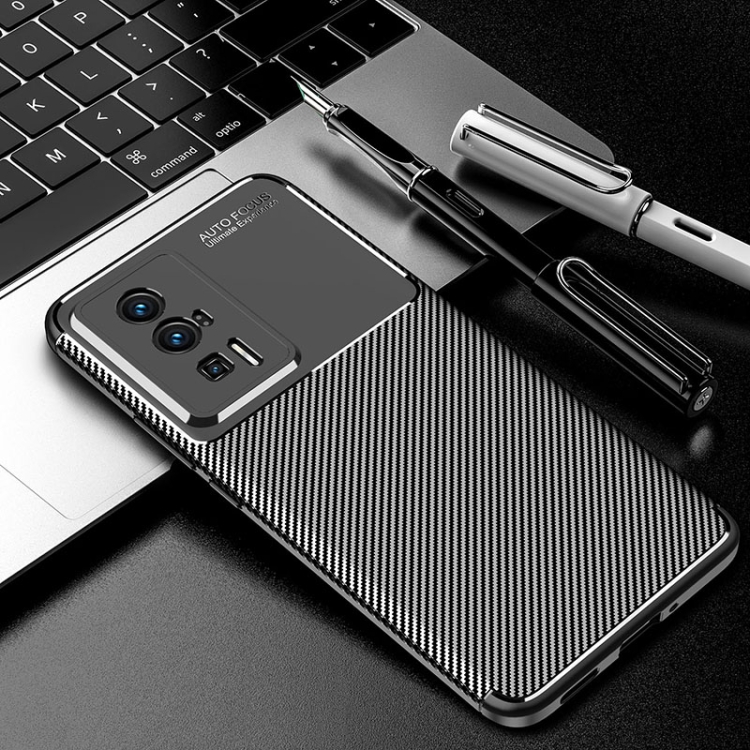

For Xiaomi Redmi K60 Carbon Fiber Texture Shockproof TPU Phone Case(Black)