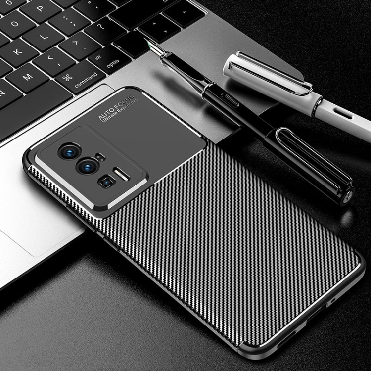 

For Xiaomi Redmi K60 Pro Carbon Fiber Texture Shockproof TPU Phone Case(Black)