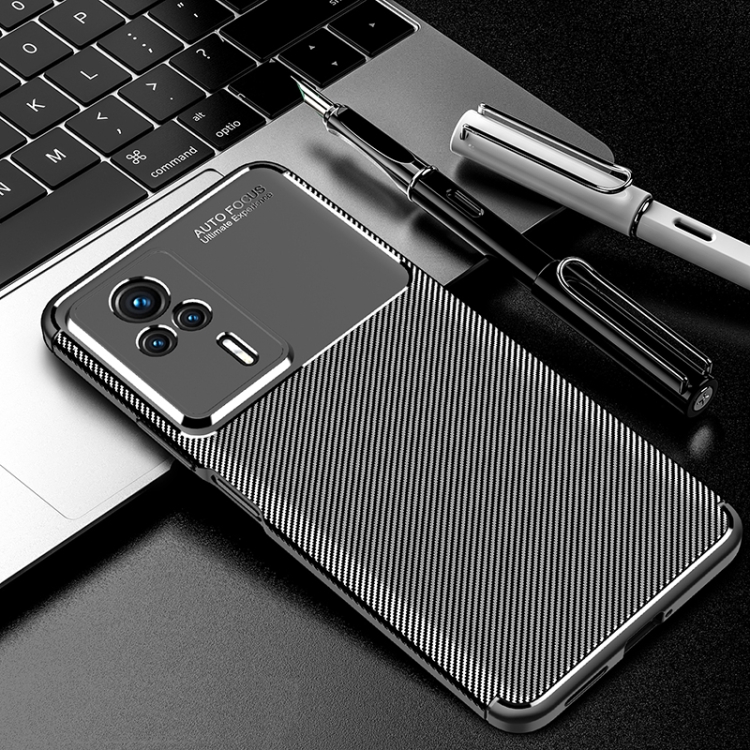 

For Xiaomi Redmi K60E Carbon Fiber Texture Shockproof TPU Phone Case(Black)