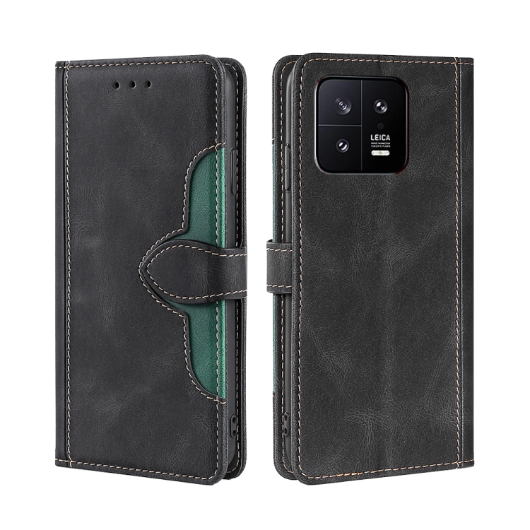 

For Xiaomi 13 Skin Feel Magnetic Buckle Leather Phone Case(Black)