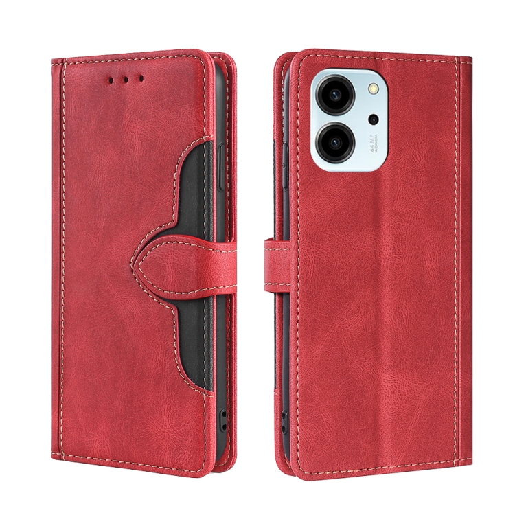

For Honor 80 SE Skin Feel Magnetic Buckle Leather Phone Case(Red)