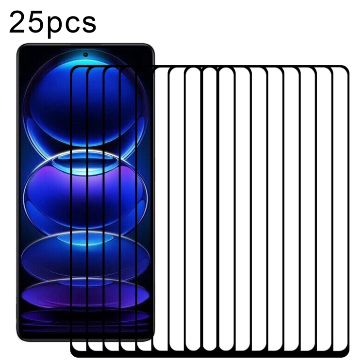 

25pcs Full Glue Full Screen Tempered Glass Film For Xiaomi Redmi Note 12 Pro/12 Pro+ Global