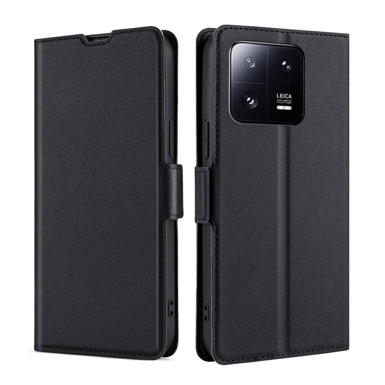 

For Xiaomi 13 Pro Ultra-thin Voltage Side Buckle Leather Phone Case(Black)