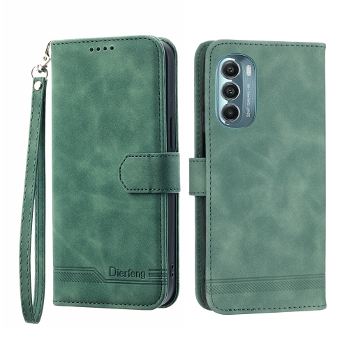 

For Motorola Moto G Stylus 5G 2022 Dierfeng Dream Line TPU + PU Leather Phone Case(Green)