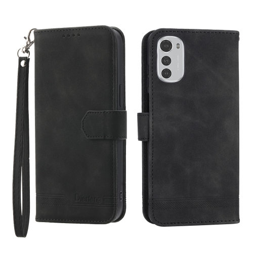 

For Motorola Moto G22 4G/E32s Dierfeng Dream Line TPU + PU Leather Phone Case(Black)