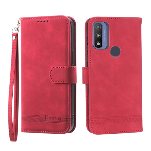

For Motorola Moto G Power 2022 Dierfeng Dream Line TPU + PU Leather Phone Case(Red)