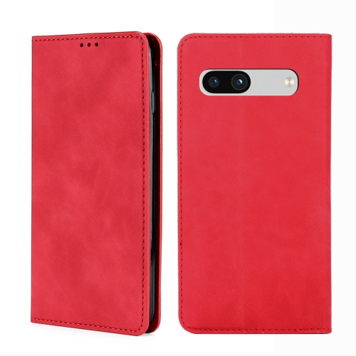 

For Google Pixel 7a Skin Feel Magnetic Horizontal Flip Leather Phone Case(Red)