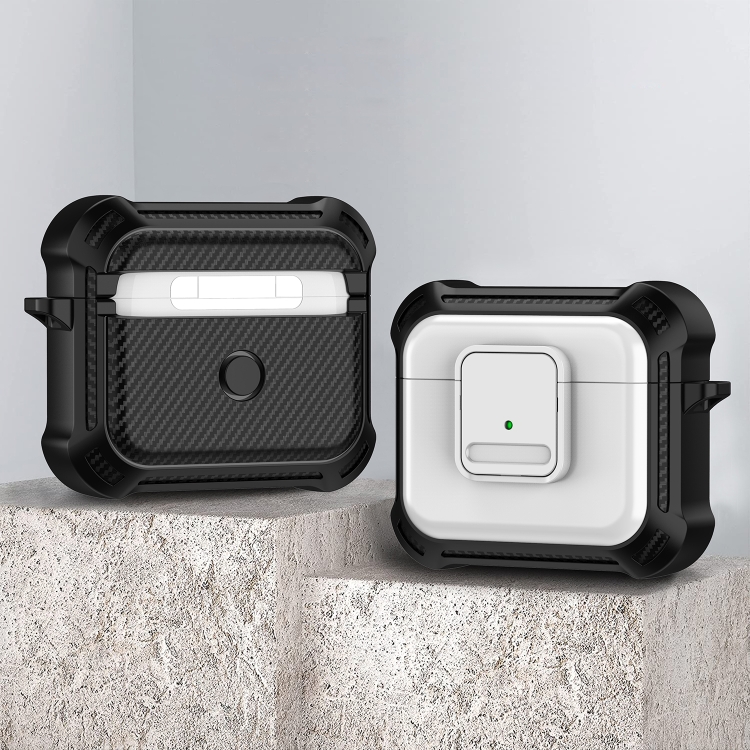

For AirPods 3 TPU + PC Shockproof Earphone Protective Case with Switch(White)
