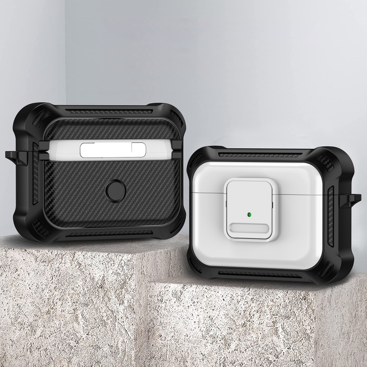 

For AirPods Pro TPU + PC Shockproof Earphone Protective Case with Switch(White)
