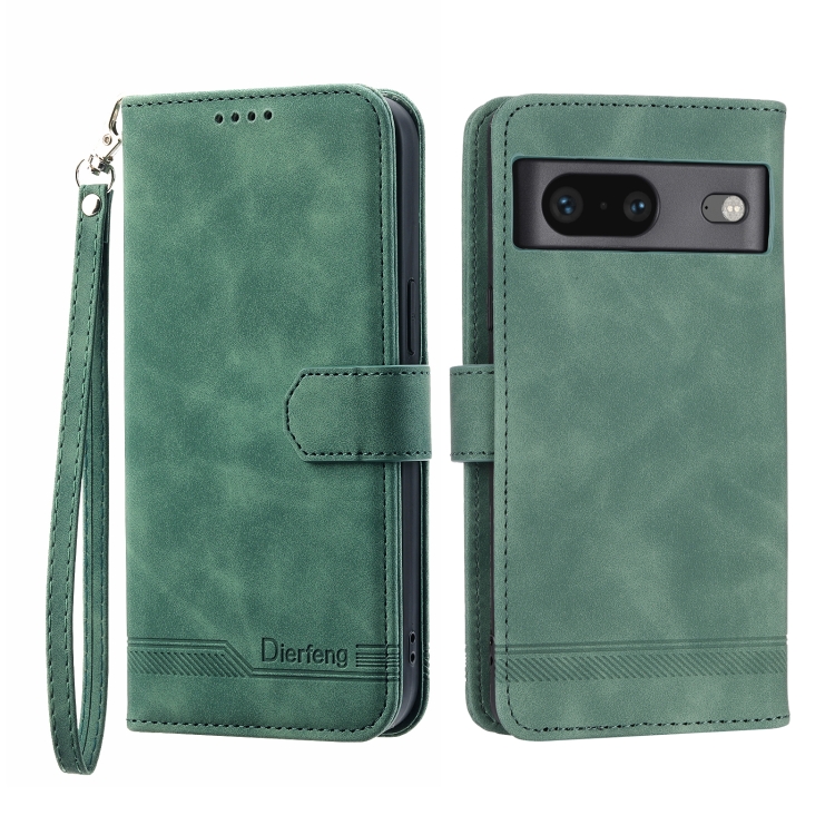 

For Google Pixel 7 Dierfeng Dream Line TPU + PU Leather Phone Case(Green)