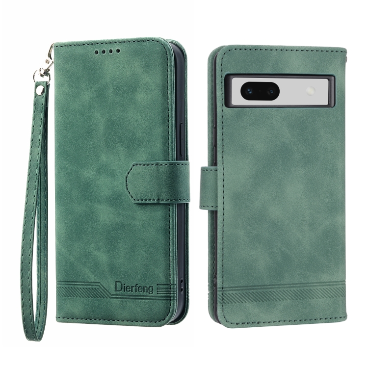

For Google Pixel 7a Dierfeng Dream Line TPU + PU Leather Phone Case(Green)