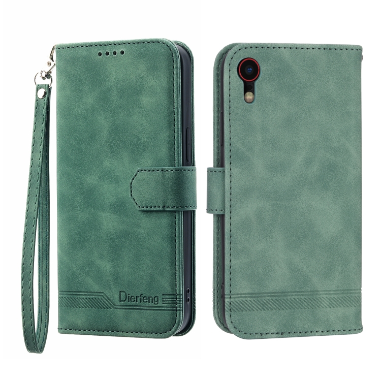 

For iPhone XR Dierfeng Dream Line TPU + PU Leather Phone Case(Green)