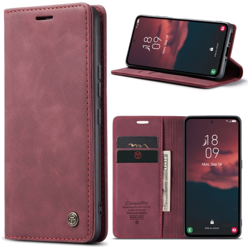 

For Samsung Galaxy A54 CaseMe 013 Multifunctional Horizontal Flip Leather Phone Case(Wine Red)