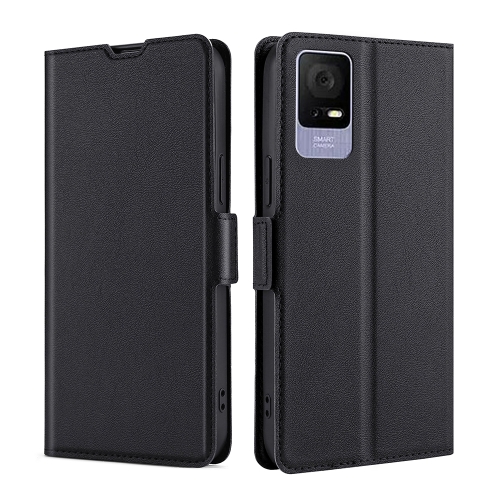 

For TCL 405 / 406 / 408 Ultra-thin Voltage Side Buckle Horizontal Flip Leather Phone Case(Black)