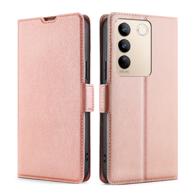 

For vivo S16 / S16 Pro Ultra-thin Voltage Side Buckle Horizontal Flip Leather Phone Case(Rose Gold)