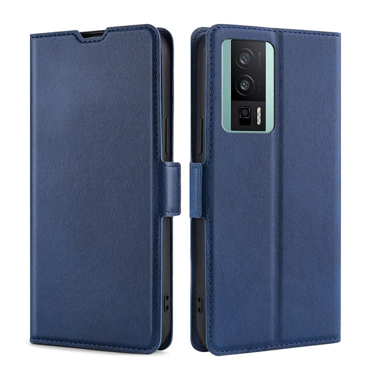 

For Xiaomi Redmi K60 / K60 Pro Ultra-thin Voltage Side Buckle Horizontal Flip Leather Phone Case(Blue)