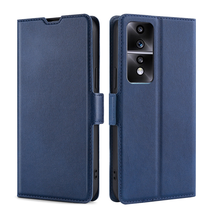 

For Honor 80 GT Ultra-thin Voltage Side Buckle Horizontal Flip Leather Phone Case(Blue)