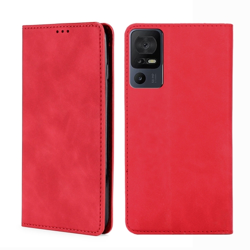 

For TCL 40 SE Skin Feel Magnetic Horizontal Flip Leather Phone Case(Red)