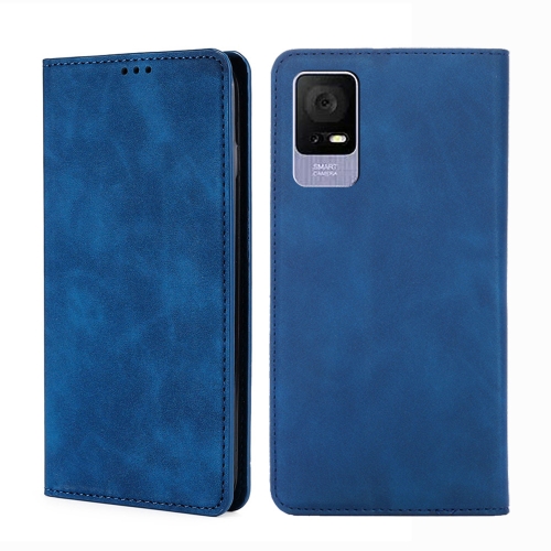 

For TCL 405 / 406 / 408 Skin Feel Magnetic Horizontal Flip Leather Phone Case(Blue)