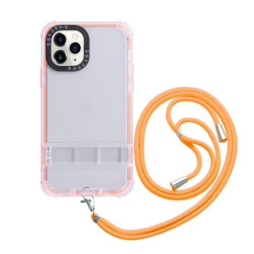 

For iPhone 12 Pro Max 2 in 1 360 Invisible Holder Cross-body Rope Phone Case(Orange)