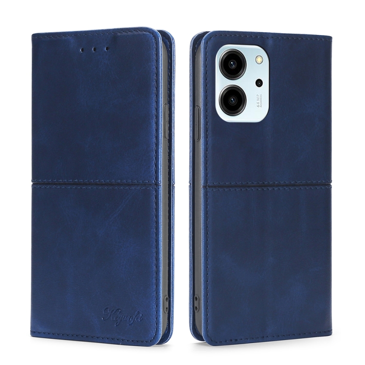 

For Honor 80 SE Cow Texture Magnetic Horizontal Flip Leather Phone Case(Blue)