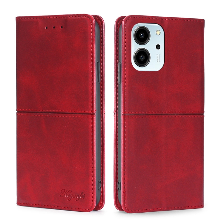 

For Honor 80 SE Cow Texture Magnetic Horizontal Flip Leather Phone Case(Red)