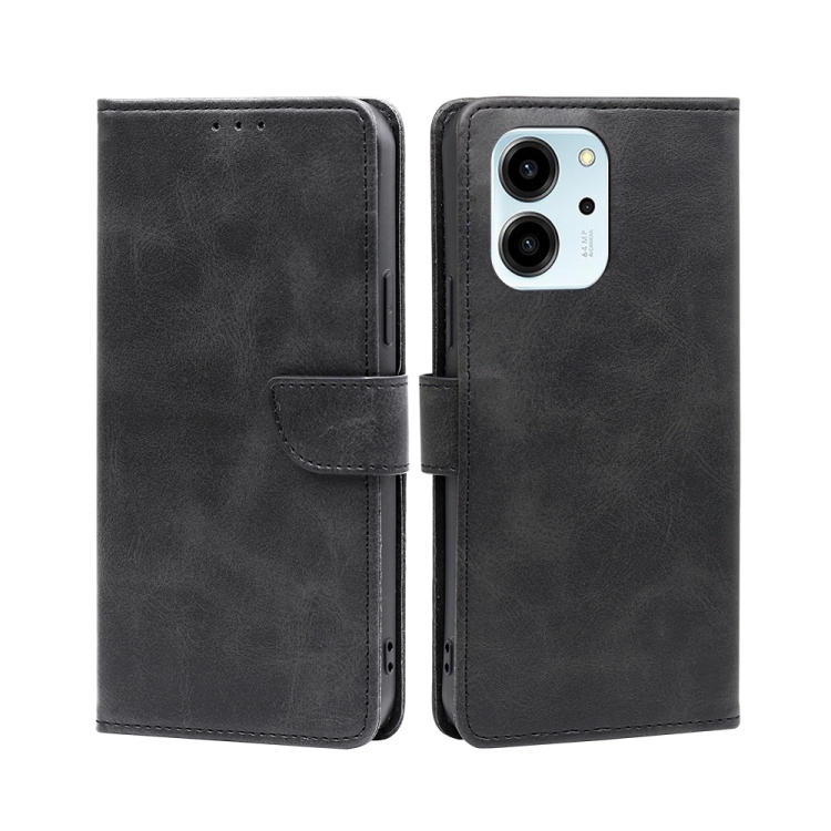 

For Honor 80 SE Calf Texture Buckle Flip Leather Phone Case(Black)