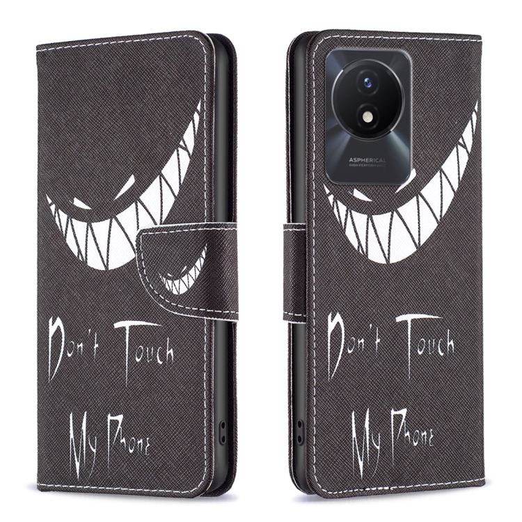 

For vivo Y02 4G Drawing Pattern Leather Phone Case(Smirk)