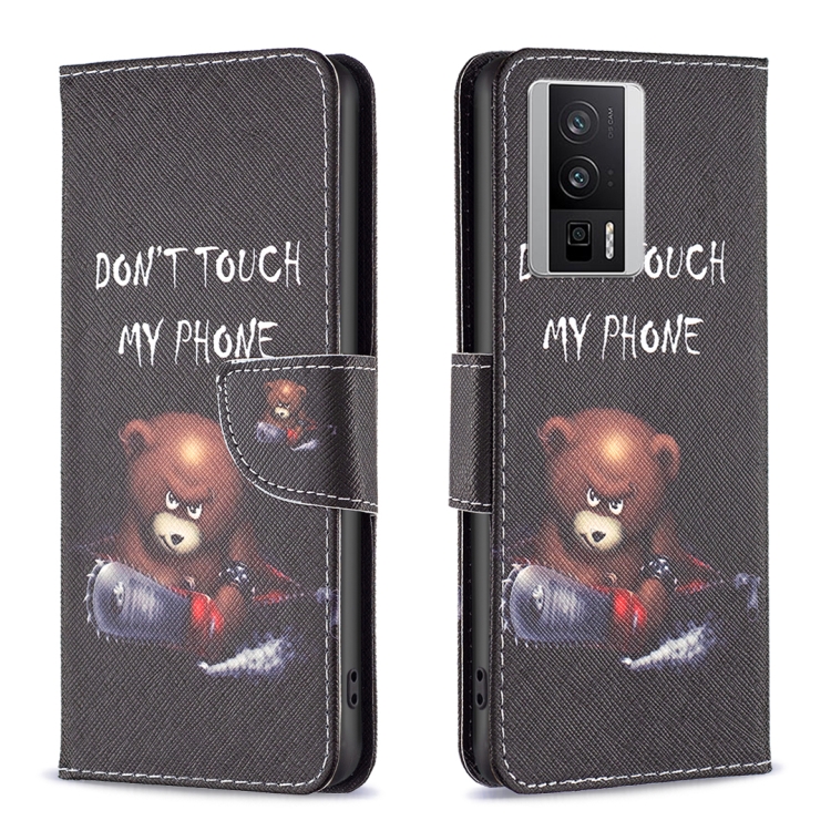 

For Xiaomi Redmi K60 / K60 Pro Drawing Pattern Leather Phone Case(Bear)
