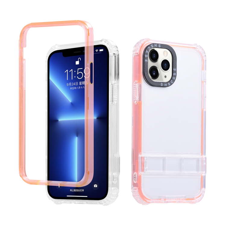 

For iPhone 13 Pro 2 in 1 360 Invisible Holder Phone Case(Orange)