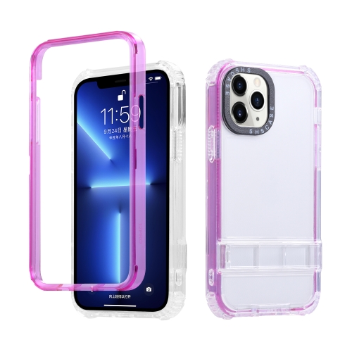 

For iPhone 12 / 12 Pro 2 in 1 360 Invisible Holder Phone Case(Rose Red)
