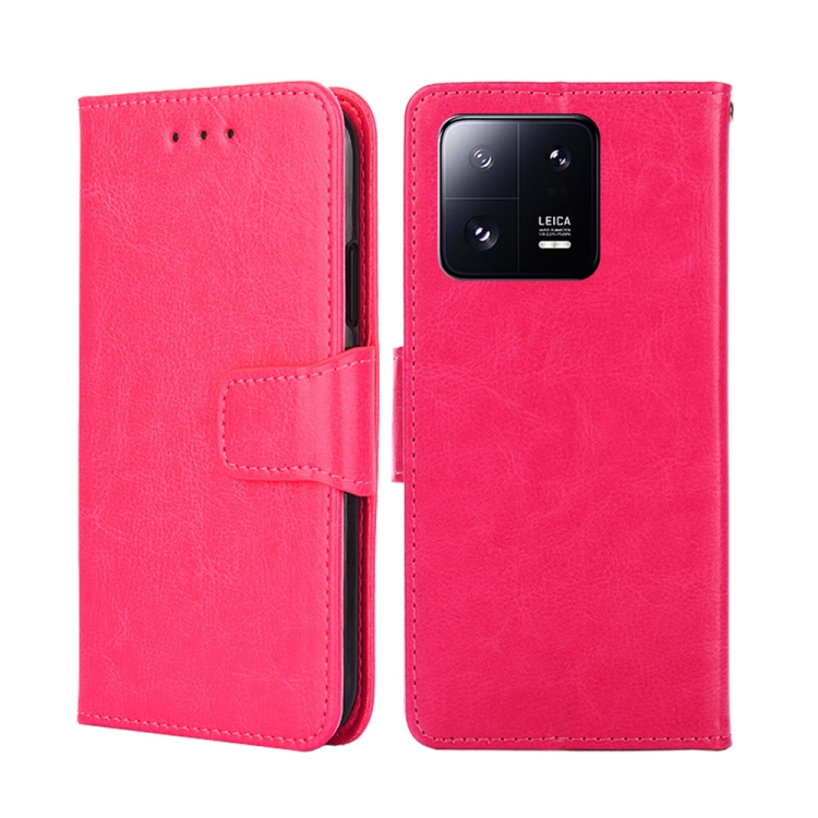 

For Xiaomi 13 Pro Crystal Texture Leather Phone Case(Rose Red)