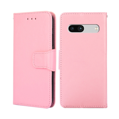 

For Google Pixel 7a Crystal Texture Leather Phone Case(Pink)