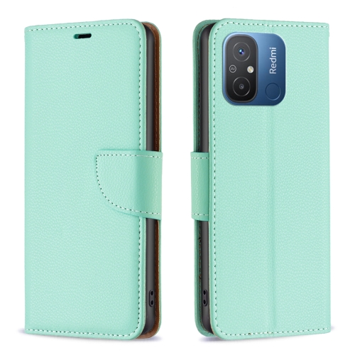 

For Xiaomi Redmi 12C Litchi Texture Pure Color Leather Phone Case(Green)