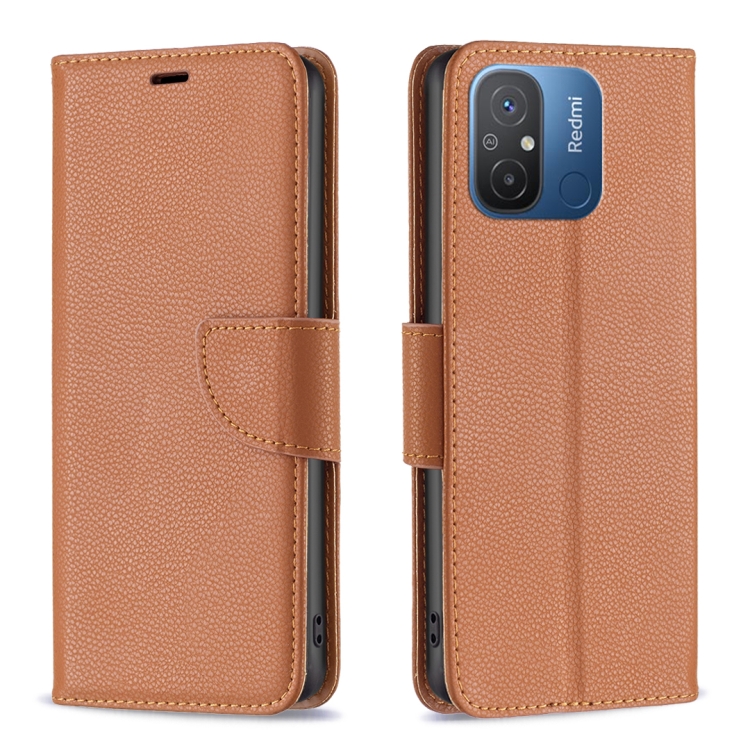 

For Xiaomi Redmi 12C Litchi Texture Pure Color Leather Phone Case(Brown)