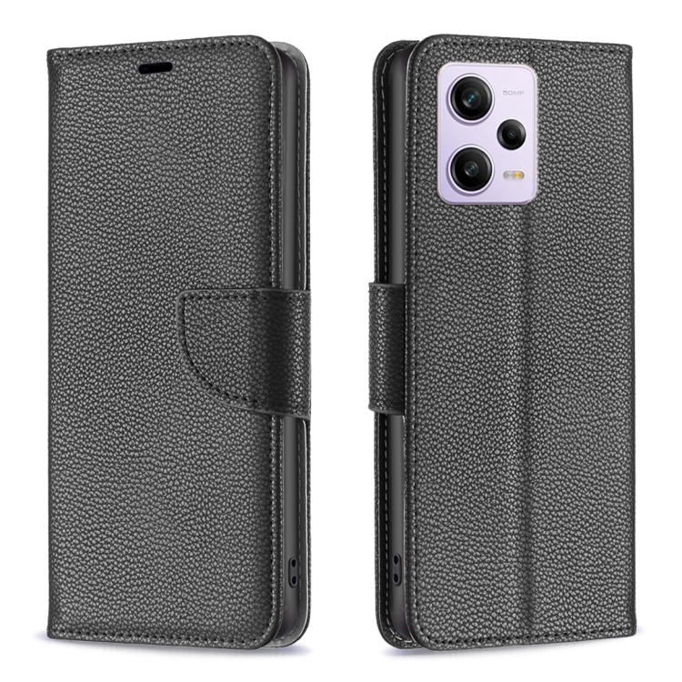 

For Xiaomi Redmi Note 12 Pro+ Global Litchi Texture Pure Color Leather Phone Case(Black)