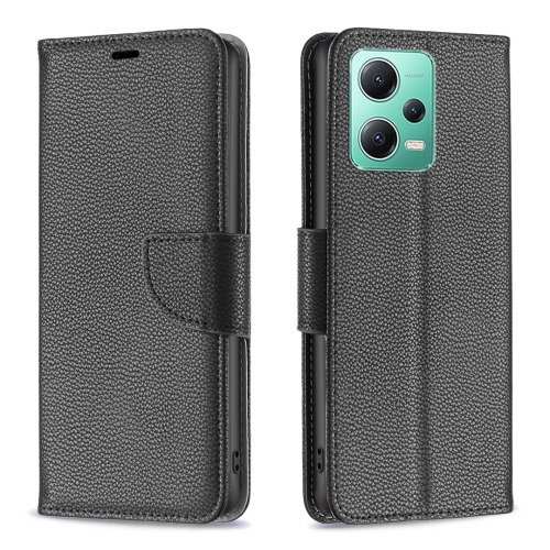

For Xiaomi Redmi Note 12 Global Litchi Texture Pure Color Leather Phone Case(Black)