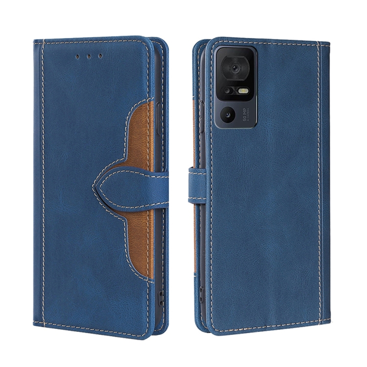 

For TCL 40 SE Skin Feel Magnetic Buckle Leather Phone Case(Blue)