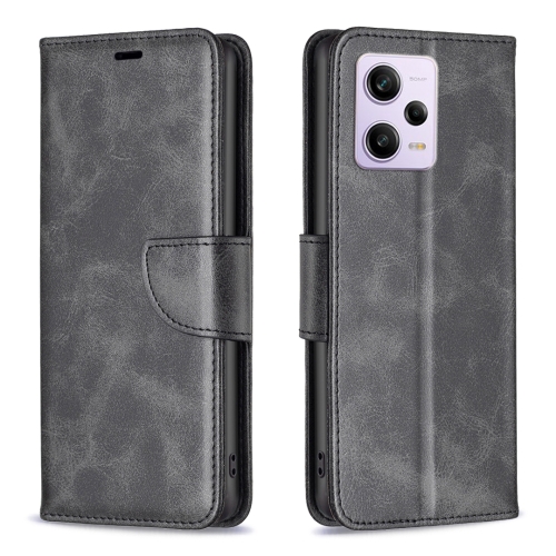 

For Xiaomi Redmi Note 12 Pro+ Global Lambskin Texture Leather Phone Case(Black)