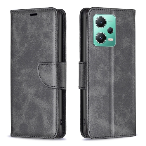 

For Xiaomi Redmi Note 12 Global Lambskin Texture Leather Phone Case(Black)